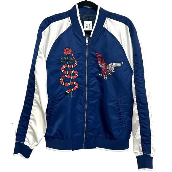 Gap Limited Edition California Sukajan Bomber M Embroidered Map Eagle Jacket - Picture 3 of 16